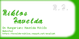 miklos havelda business card